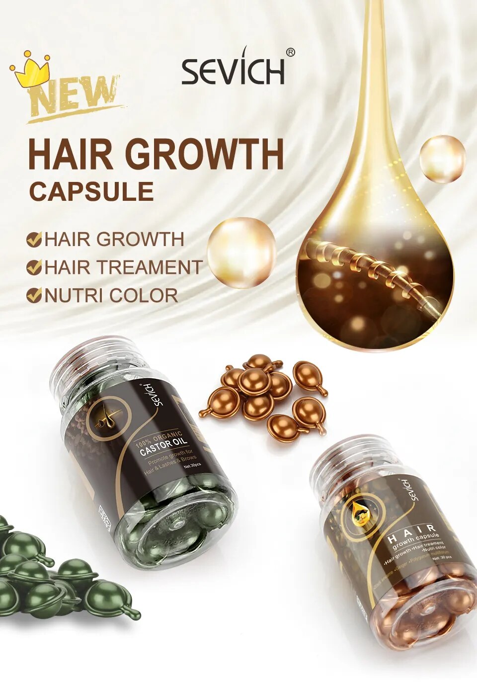 Vitamin Capsule 30pcs/bottle Keratin Damaged Hair Repair