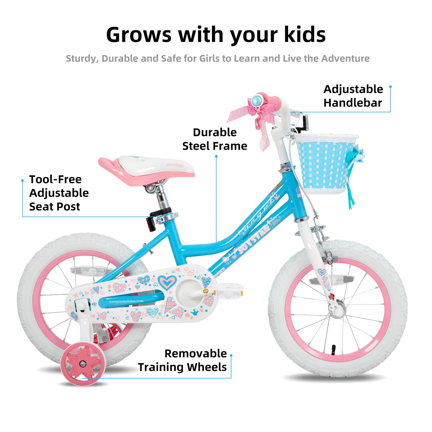 Child's Bike with Basket & Training Wheels