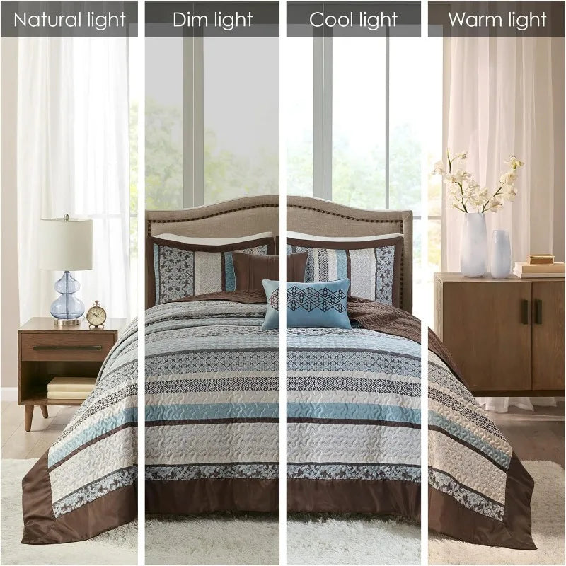 Reversible Quilted Bedspread Set