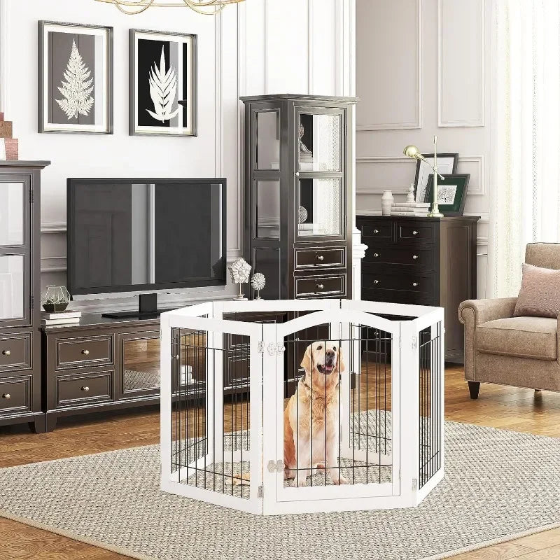 144-inch Freestanding Extra Wide Dog gate With Door