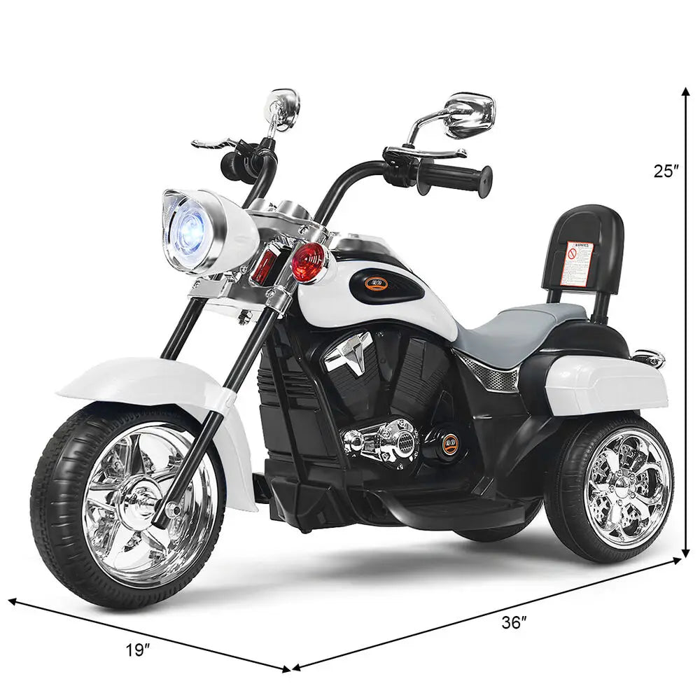 6V Kids Chopper Motorcycle 3-Wheel Trike with Headlight