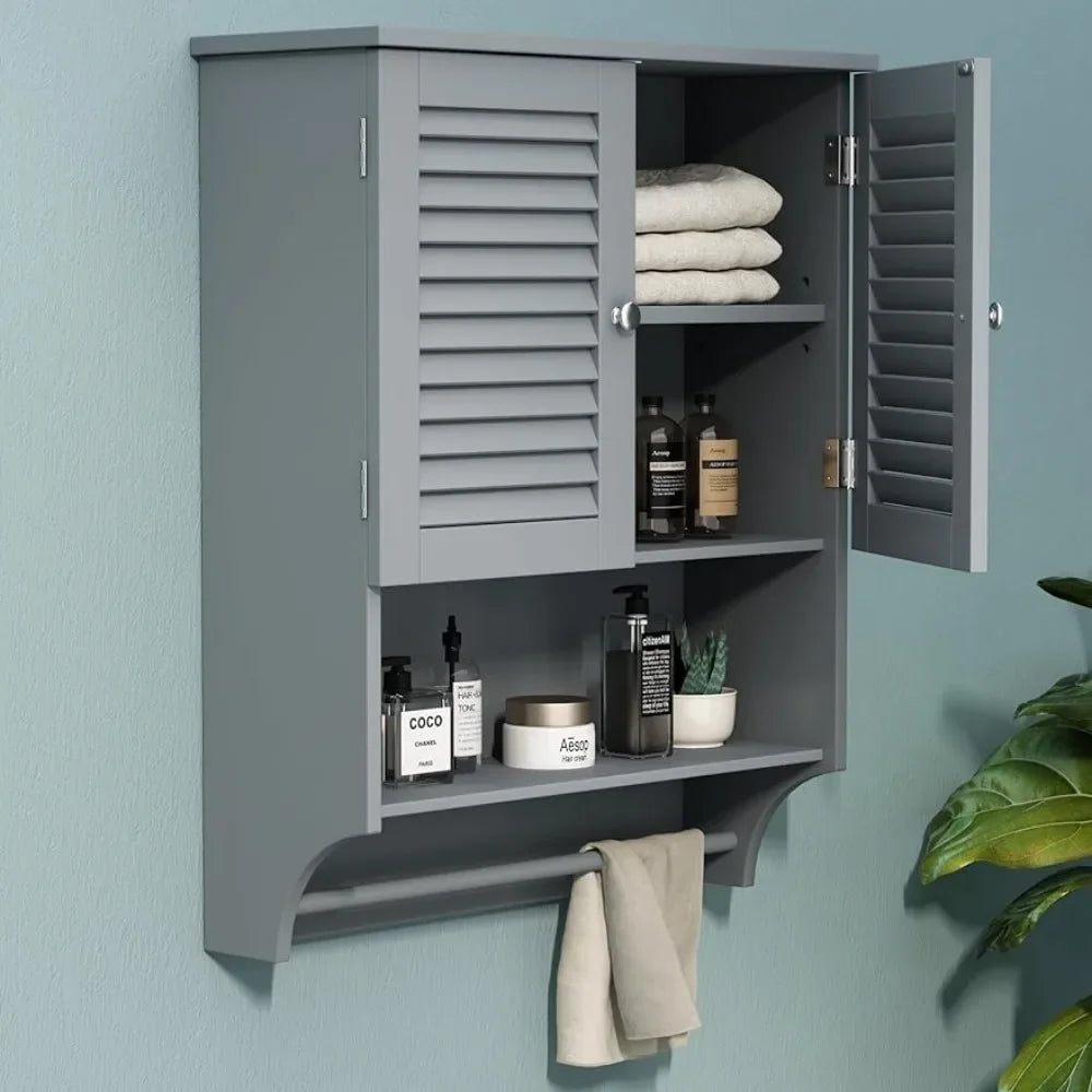 Storage Cabinet for Bathroom, 2 Doors, Space Saver