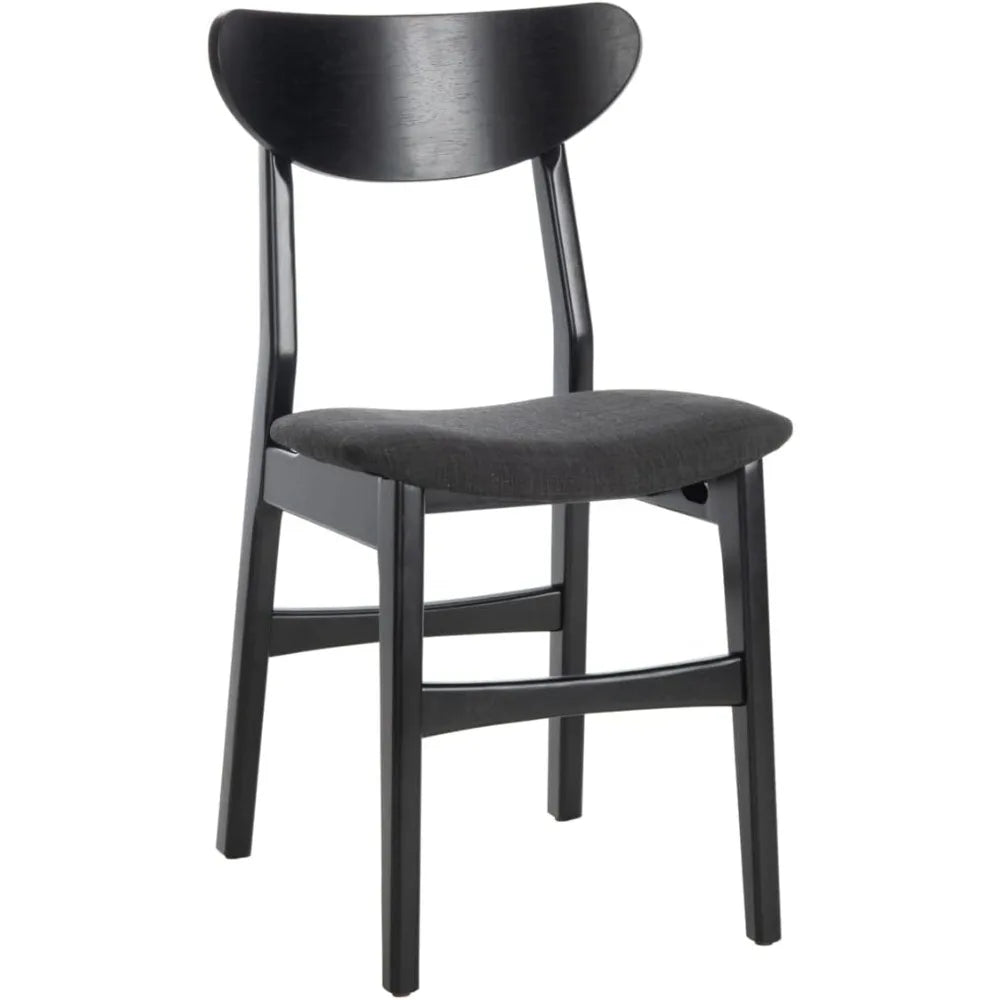 Black with Black Cushion Dining Chair, 2-piece Set