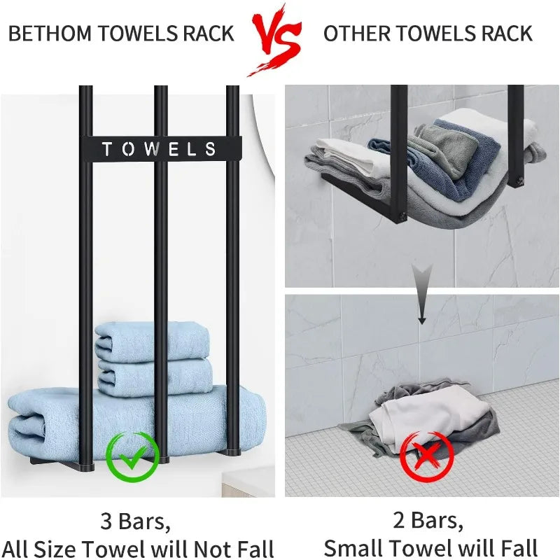 Bathroom Towel Wall Mounted Storage Rack