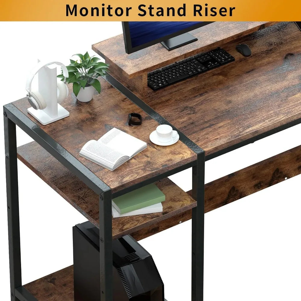 Gaming/Computer Desk - 47” Home Office Desk with Monitor Stand