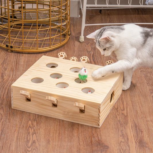 Interactive Whack-a-mole Solid Wood 8-Holes Game