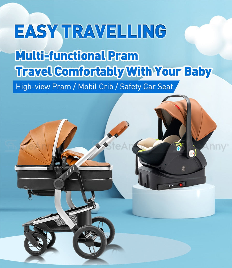 Multifunction Portable Baby Carriage With Car Seat Base