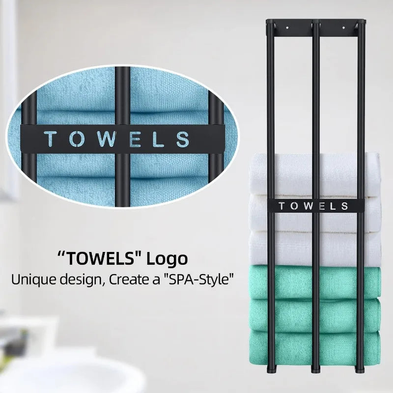 Bathroom Towel Wall Mounted Storage Rack