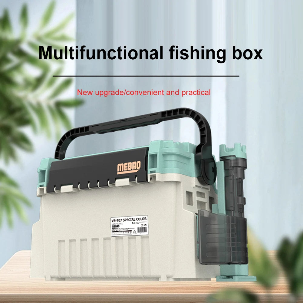 Large Double Layer Fishing Rod Reel Tackle Box